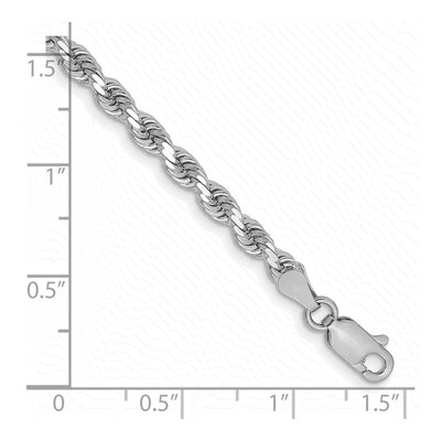 14K White Gold 3.25mm Diamond-Cut Rope Chain Bracelet – view 4