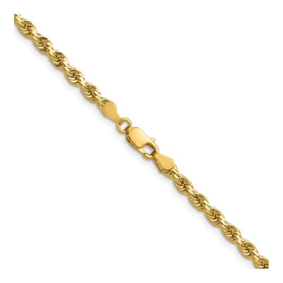 14K Yellow Gold 3.5mm Handmade Diamond-Cut Rope Chain – view 5