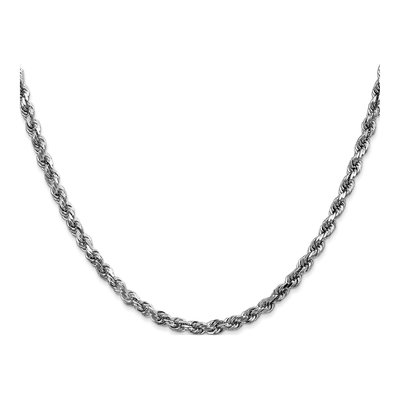 14K White Gold 3.5mm Handmade Diamond-Cut Rope Chain – view 4