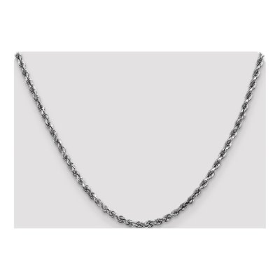 14K White Gold 3.5mm Handmade Diamond-Cut Rope Chain – view 6