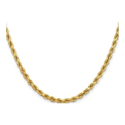 14K Yellow Gold 3.75mm Diamond-Cut Rope Chain – view 3