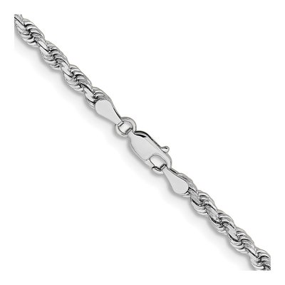 14K White Gold 3.75mm Diamond-Cut Rope Chain, 20 in – view 5