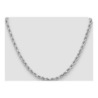 14K White Gold 3.75mm Diamond-Cut Rope Chain, 20 in – view 6