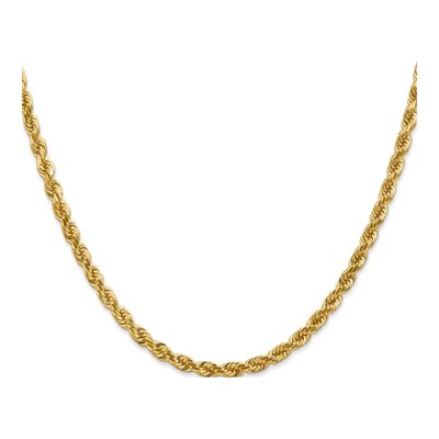 14K Yellow Gold 4mm Handmade Diamond-Cut Rope Chain – view 3