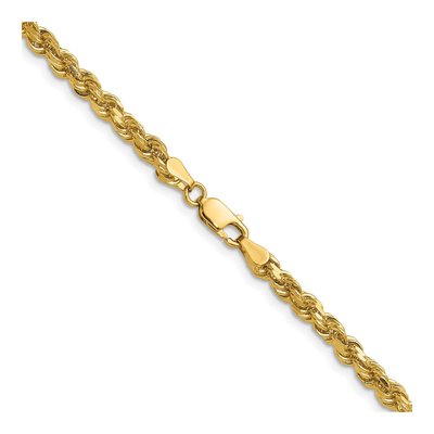 14K Yellow Gold 4mm Handmade Diamond-Cut Rope Chain – view 4