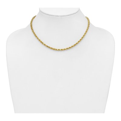 14K Yellow Gold 4mm Handmade Diamond-Cut Rope Chain – view 5