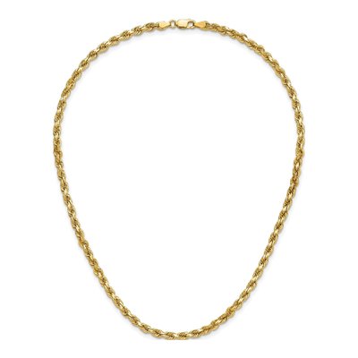 14K Yellow Gold 4mm Handmade Diamond-Cut Rope Chain – view 6