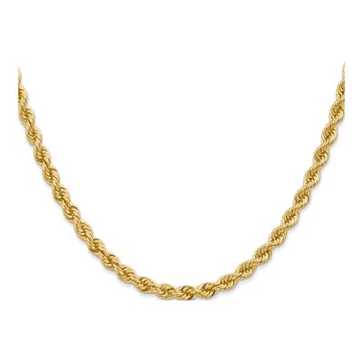 14K Yellow Gold 4mm Handmade Rope Chain – view 4