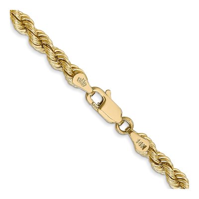 14K Yellow Gold 4mm Handmade Rope Chain – view 5