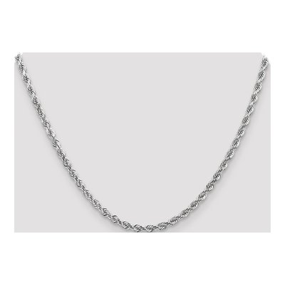 14K White Gold 4mm Handmade Diamond-Cut Rope Chain – view 6