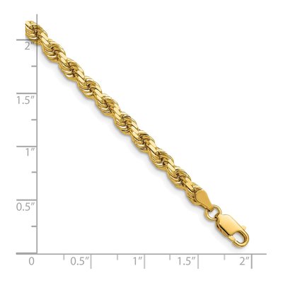 14K Yellow Gold 4.25mm Diamond-Cut Rope Chain – view 7