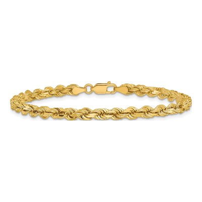14K Yellow Gold 4.25mm Rope Chain Bracelet – view 4