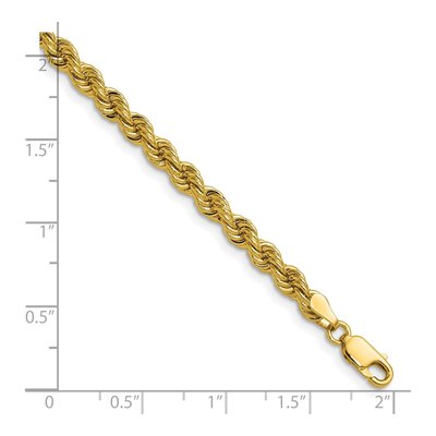 14K Yellow Gold 4.2mm Rope Chain Anklet – view 3
