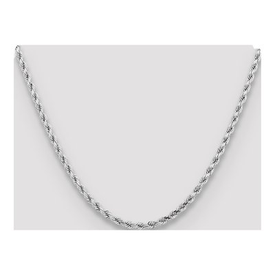 14K White Gold 4.25mm Diamond-Cut Rope Chain – view 6