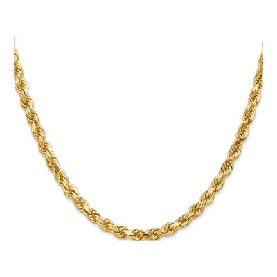 14K Yellow Gold 4.5mm Handmade Diamond-Cut Rope Chain – view 4