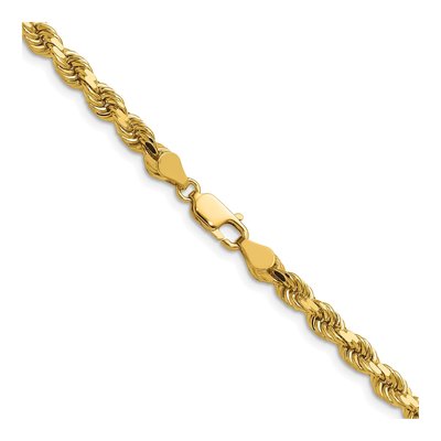 14K Yellow Gold 4.5mm Handmade Diamond-Cut Rope Chain – view 5