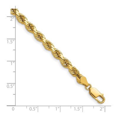 14K Yellow Gold 4.5mm Handmade Diamond-Cut Rope Chain – view 7
