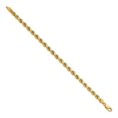 14K Yellow Gold 4.5mm Handmade Diamond-Cut Rope Chain Bracelet – view 3