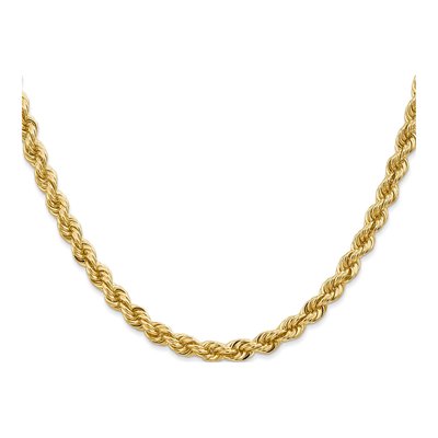 14K Yellow Gold 5mm Handmade Rope Chain – view 4