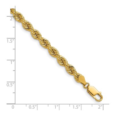 14K Yellow Gold 5mm Handmade Rope Chain – view 7