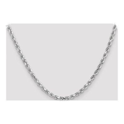 14K White Gold 4.5mm Diamond-Cut Rope Chain, 30in – view 6