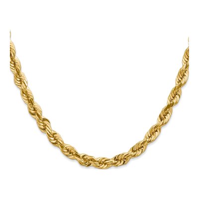 14K Yellow Gold 5.5mm Handmade Diamond-Cut Rope Chain – view 4