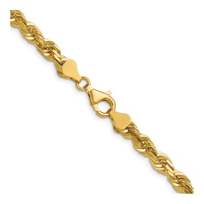 14K Yellow Gold 5.5mm Handmade Diamond-Cut Rope Chain – view 5