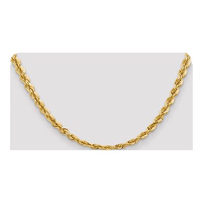 14K Yellow Gold 5.5mm Handmade Diamond-Cut Rope Chain – view 6