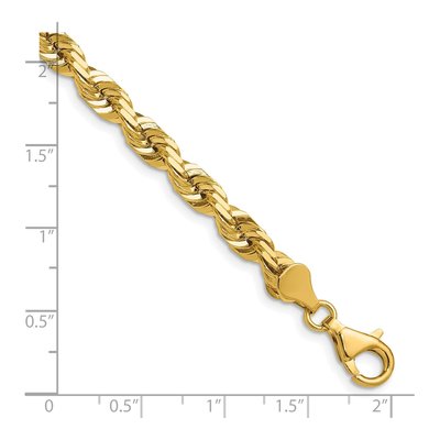 14K Yellow Gold 5.5mm Handmade Diamond-Cut Rope Chain – view 7