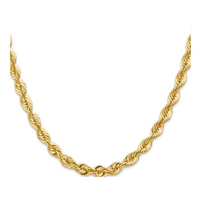14K Yellow Gold 6mm Handmade Rope Chain – view 3