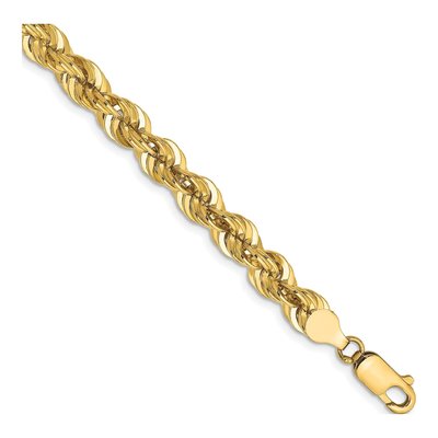14K Yellow Gold 6mm Handmade Or Rope Chain Bracelet