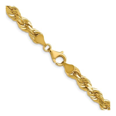 14K Yellow Gold 6.5mm Diamond-Cut Rope Chain – view 5