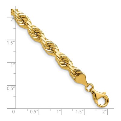 14K Yellow Gold 6.5mm Diamond-Cut Rope Chain – view 7