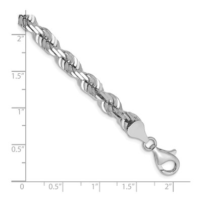 14K White Gold 6.5mm Diamond-Cut Rope Chain Anklet – view 3
