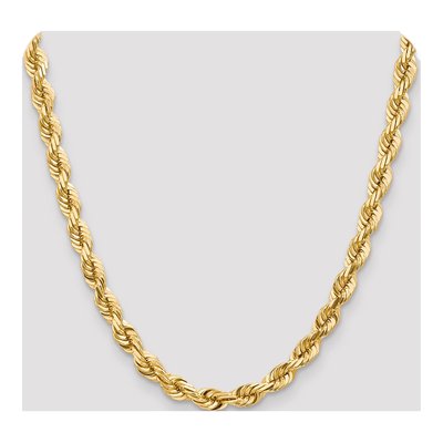 14K Yellow Gold 7mm Diamond-Cut Rope Chain – view 6