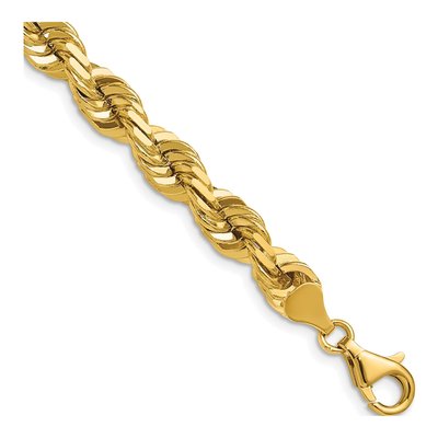 14K Yellow Gold 7mm Diamond-Cut Rope Chain