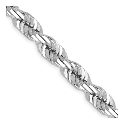 14K White Gold 7mm Diamond-Cut Rope Chain