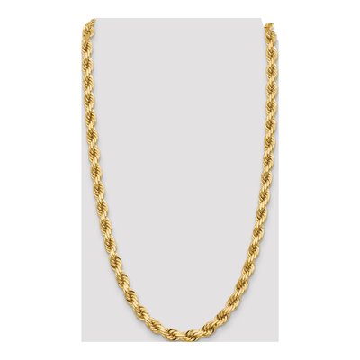 14K White Gold 7mm Diamond-Cut Rope Chain – view 5