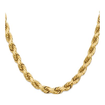 14K Yellow Gold 8mm Diamond-Cut Rope Chain – view 3