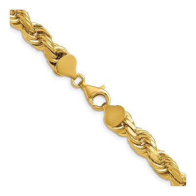 14K Yellow Gold 8mm Diamond-Cut Rope Chain – view 5
