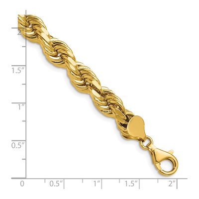 14K Yellow Gold 8mm Diamond-Cut Rope Chain – view 7