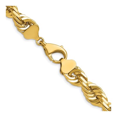 14K Yellow Gold 10mm Diamond-Cut Rope Chain – view 3