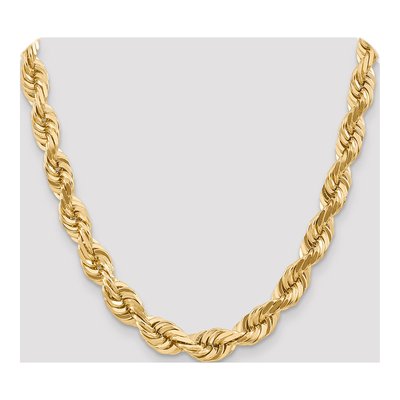 14K Yellow Gold 10mm Diamond-Cut Rope Chain – view 4