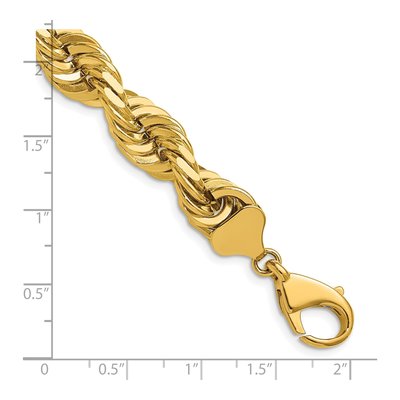 14K Yellow Gold 10mm Diamond-Cut Rope Chain – view 5