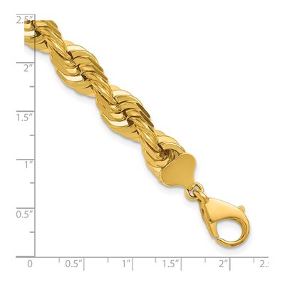 14K Yellow Gold 10mm Diamond-Cut Rope Chain Anklet – view 6