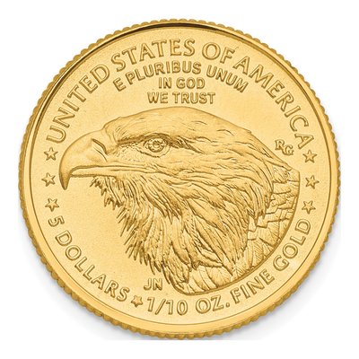 22K Yellow Gold 1/10 oz American Eagle Coin – view 3