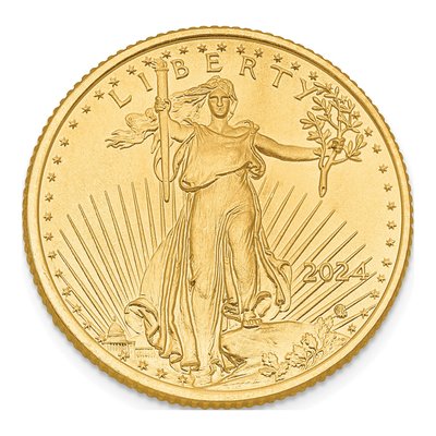 22K Yellow Gold 1/4 oz American Eagle Coin, 22 mm