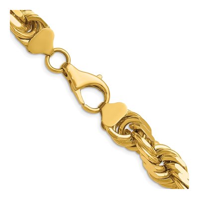 14K Yellow Gold 12mm Diamond-Cut Rope Chain – view 3