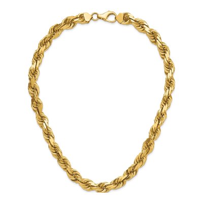 14K Yellow Gold 12mm Diamond-Cut Rope Chain – view 5