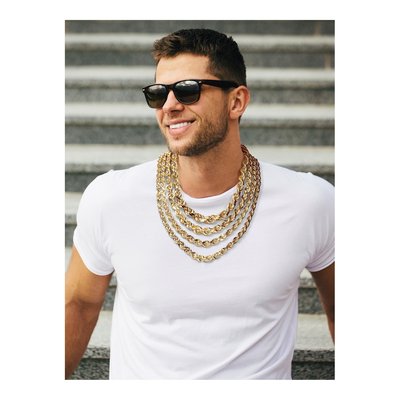 14K Yellow Gold 12mm Diamond-Cut Rope Chain – view 7